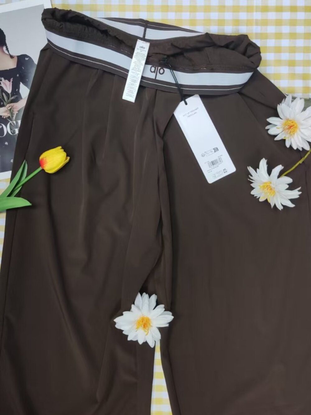 Alo Yoga Suit Up Trouser Espresso Brown Wide Leg Neutral Pants NWT ✨30” Inseam - Picture 6 of 9